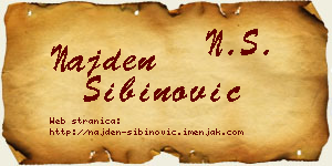 Najden Sibinović vizit kartica